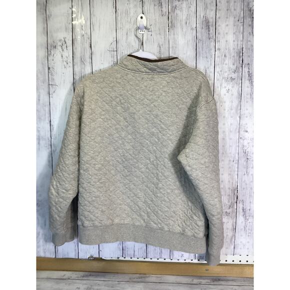 Faherty Epic Quilted Fleece Pullover Men’s Oatmeal Melange Size M - Picture 3 of 6